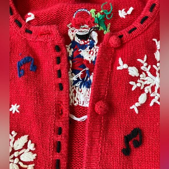 Vintage Ugly Christmas Sweater Cardigan Large - Designers Originals Studio - Picture 6 of 11